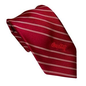 Vtg Givenchy Monsieur Mens Tie Coca Cola Red White Striped Silk Blend 57x3” USA